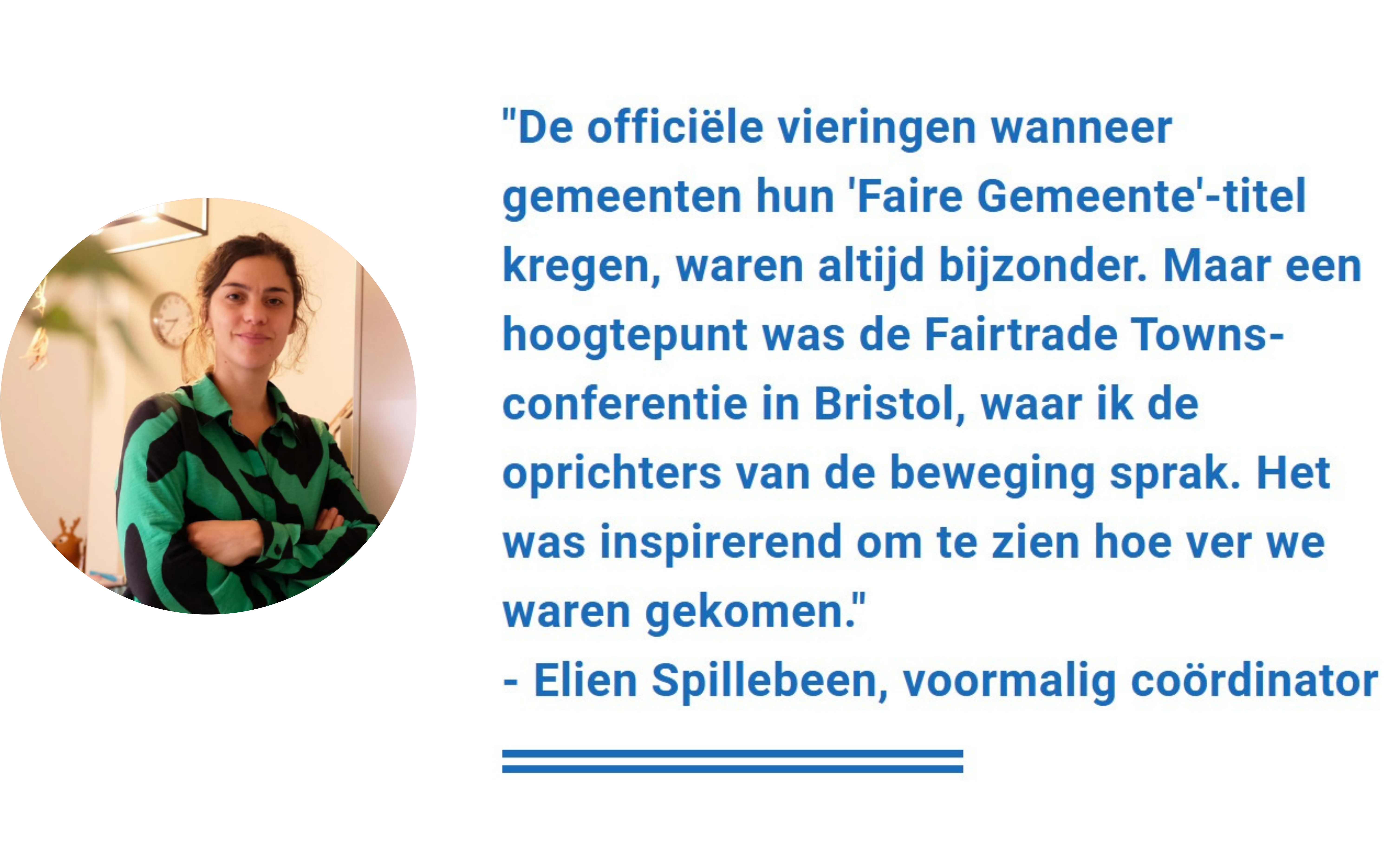 Elien Spillebeen, voormalig coördinator van Faire Gemeente