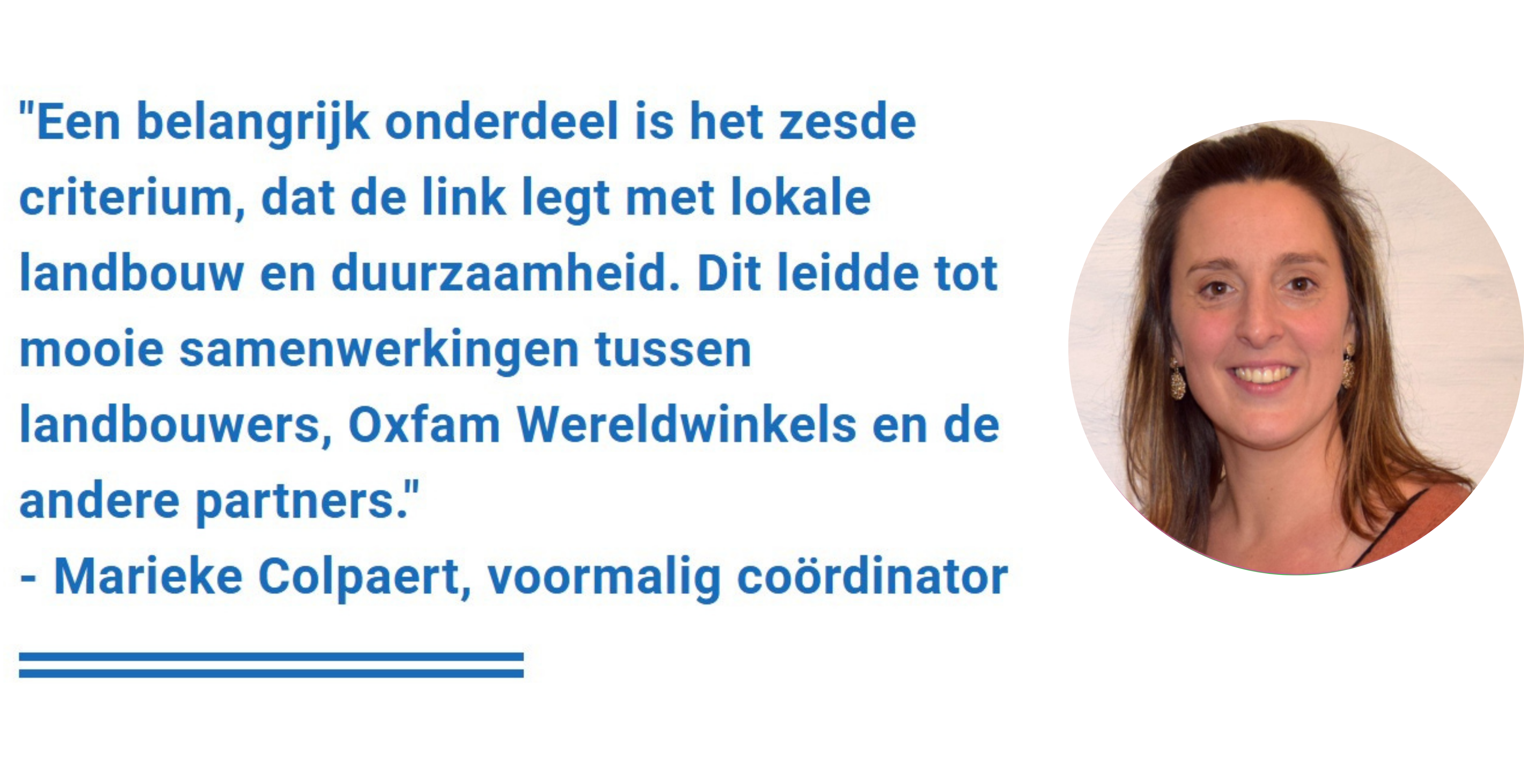 Marieke Colpaert, voormalig coördinator Faire Gemeente